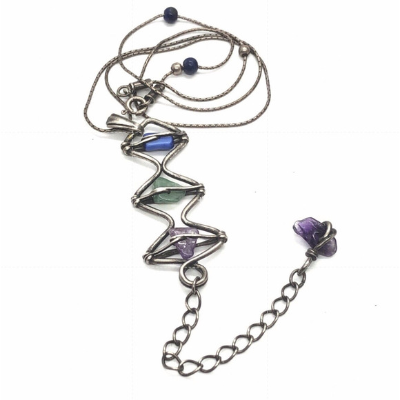 Vintage Modernist Sterling Silver Necklace - Picture 1 of 6